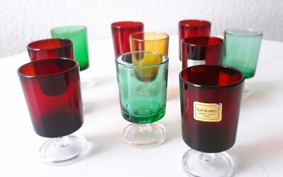 70er France  Luminarc LikörglasSchnapsglas    10er/Set  shot glass   Vintage 70s