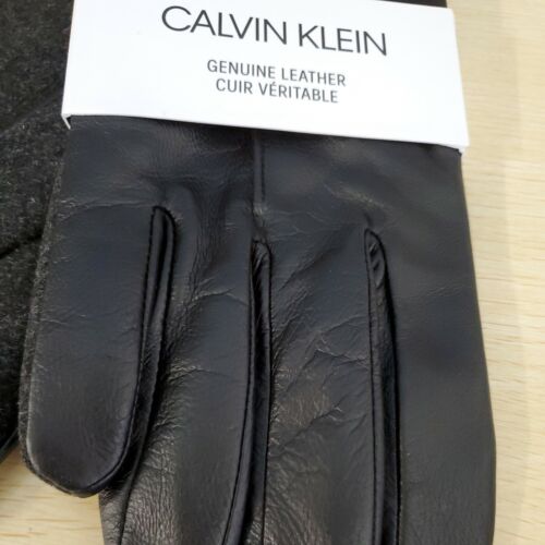 Calvin Klein mens Leather Gloves Large Black - Picture 4 of 9