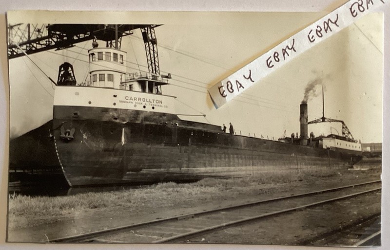 1939 CARROLLTON GREAT LAKES LUMBER STEAM SHIP SAGINAW DOCK & TERMINAL CO. PHOTO