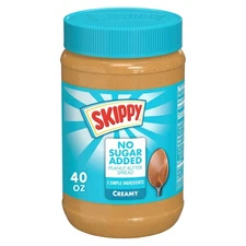 SKIPPY No Sugar Added Creamy peanut butter spread, Shelf-Stable, 40 oz