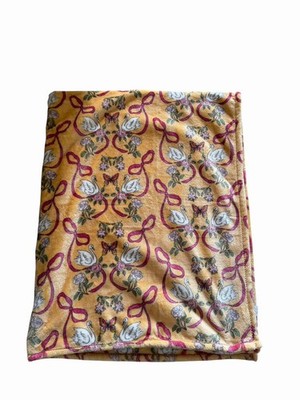 Envogue Fleecedecke Schwan Schleife gelb Überwurf SELTEN UVP £89 56'' x 70'' Schmetterling