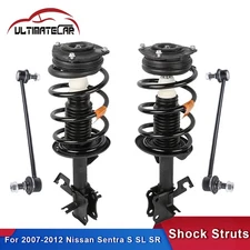 4Pcs Complete Front Struts w/ Sway Bar End Links For 2007-2012 Nissan Sentra