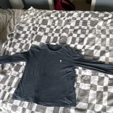 Polo Ralph Lauren Men s M Blue Cotton Knit Crewneck Long Sleeve Logo Sweater