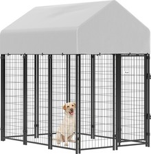Dog Cage Crate Pet Kennel House Metal Playpen Patio Shelter w/Roof