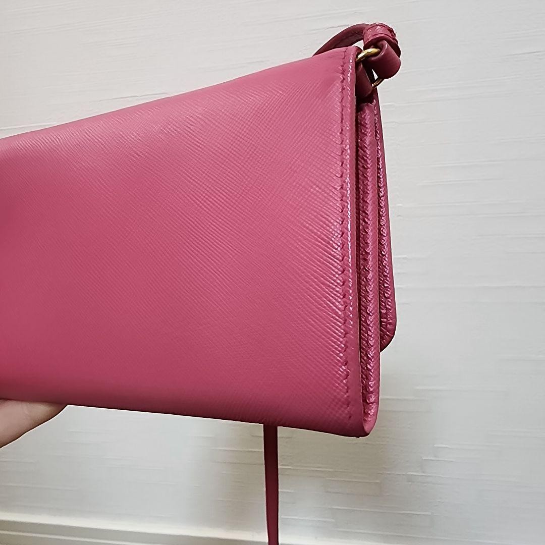 PRADA Pink Leather Wallet Shoulder Bag thumbnail 11