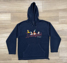 Vintage Disney Men's Fleece Hoodie SMALL Blue Disneyland Resort Y2K 90s Pullover