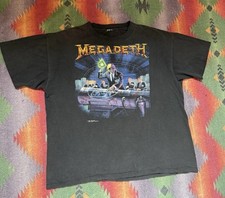 Vintage Megadeth Rust in Peace Tour Shirt Men Large Black 1990 Punk Metal