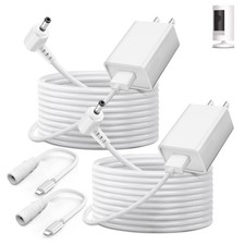 2-Pack Power Adapter Charger Cable Compatible with Ring Stick Up Cam Battery/...