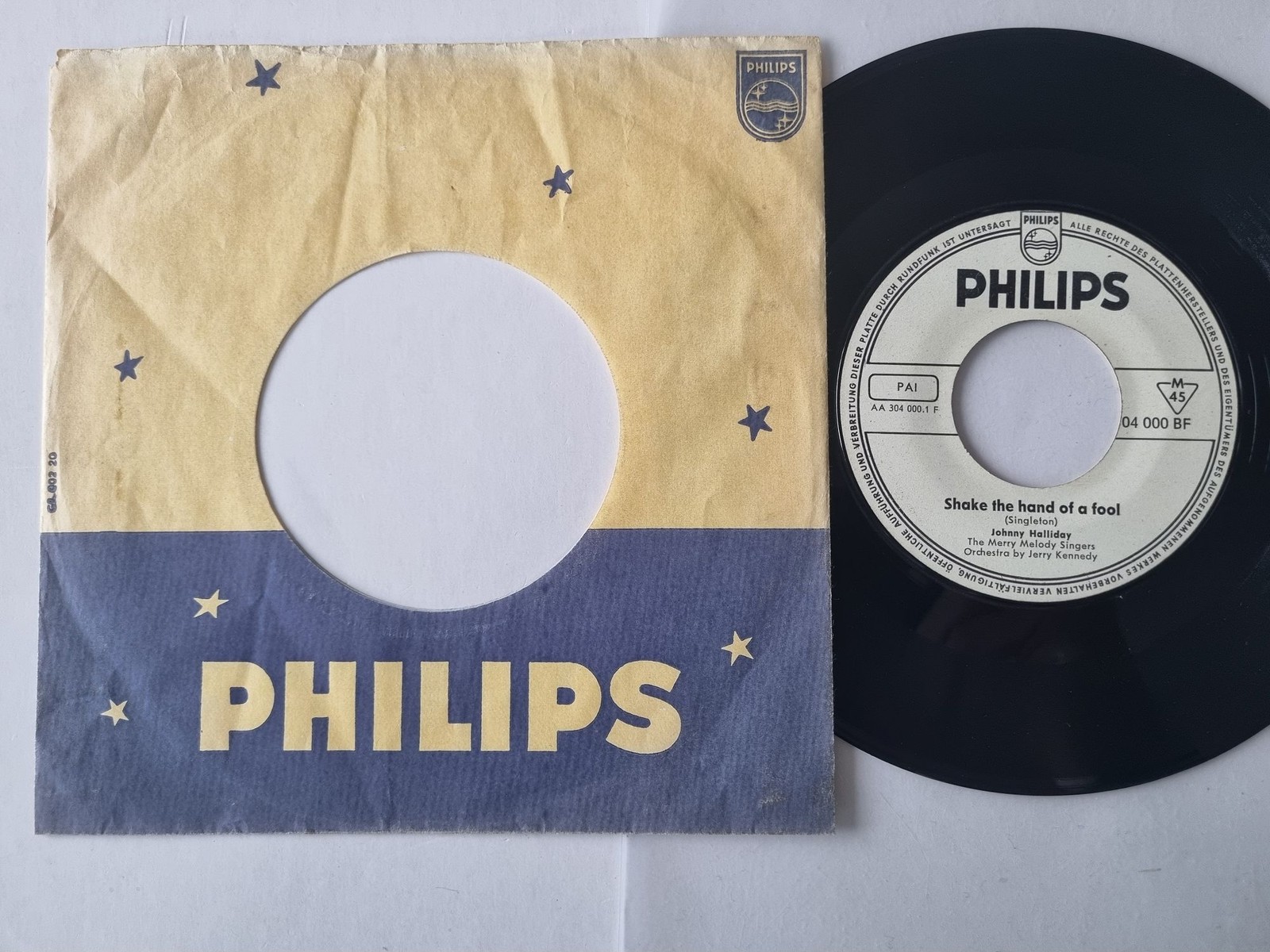 Johnny Hallyday - Shake the hand of a fool 7'' Vinyl Germany PROMO