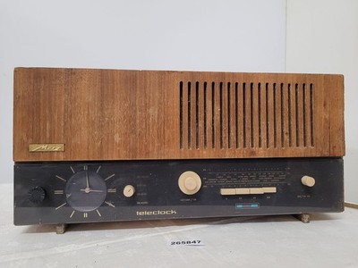 Röhrenradio Metz teleclock Magisches Auge Mid Century Deko Holz #265847