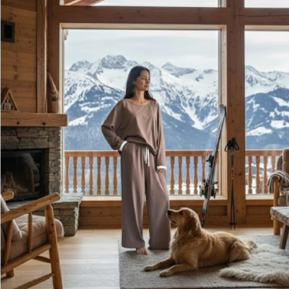 Maeve | Conjunto Loungewear Cloud-Kissed" - Mauve/Taupe - Ultra Aconchegante e Chique - Imagem 2 de 4