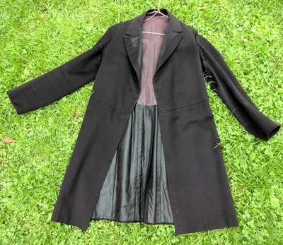 alter schwarzer Gehrock Sonntagsrock gut erhalten Vintage Mode etc. Schrankfund