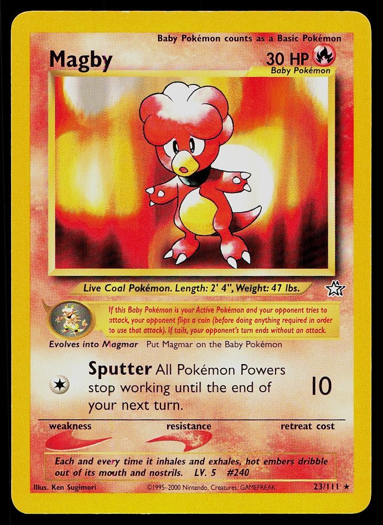 Pokemon Card Neo Genesis Magby 23/111 Rare