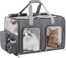 Cat Carrier for 2 Cats - Double Pet Carrier Extra Large, Dual Cabin Multi Cat Tr
