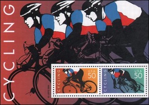 'Cycling'  the US Stamp Souvenir Sheet  #3119