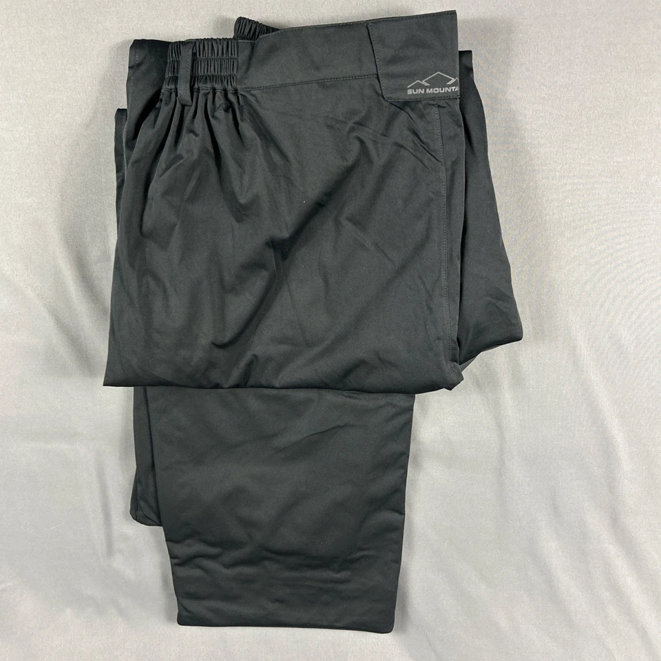 Pantalones de lluvia Sun Mountain Golf Rainflex Elite XL negros poliéster nailon precio de venta sugerido por el fabricante $200 Foto 3 de 4