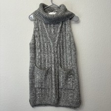 ASTR The Label Gray & White Sleeveless Cable Knit Sweater Dress Size Small S