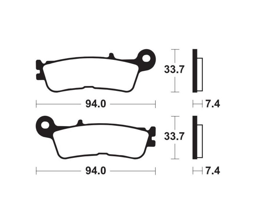 Plaquettes de frein TECNIUM métal fritté MOR465 freinage quad motocross