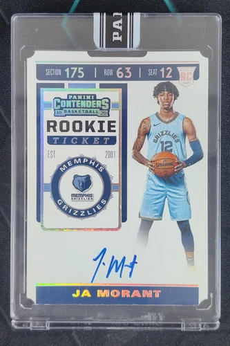2019-20 Panini Contenders Ja Morant Rookie Ticket Auto RC Black Box 1/1 #118
