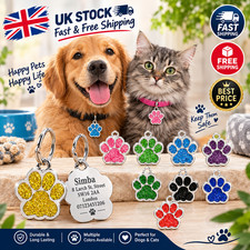 Dog Tag Engraved Personalised Pet Tags Name Disc ID Cat Tags Animal Cat Collar