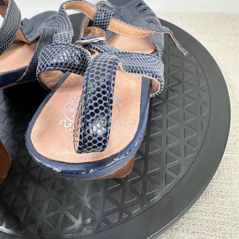 Jeffrey Campbell Mujer 9.5M Cuero Azul Serpiente Plataforma Tacón Grueso Retro Boho Foto 4 de 4