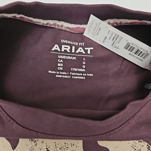 Ariat Women's Clove Desert Horse Graphic Long Sleeve Cropped T-Shirt Tee Size L - Picture 3 of 7