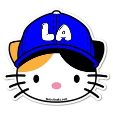 Tanoshi Neko x Los Angeles Dodgers x Hello Kitty Sticker