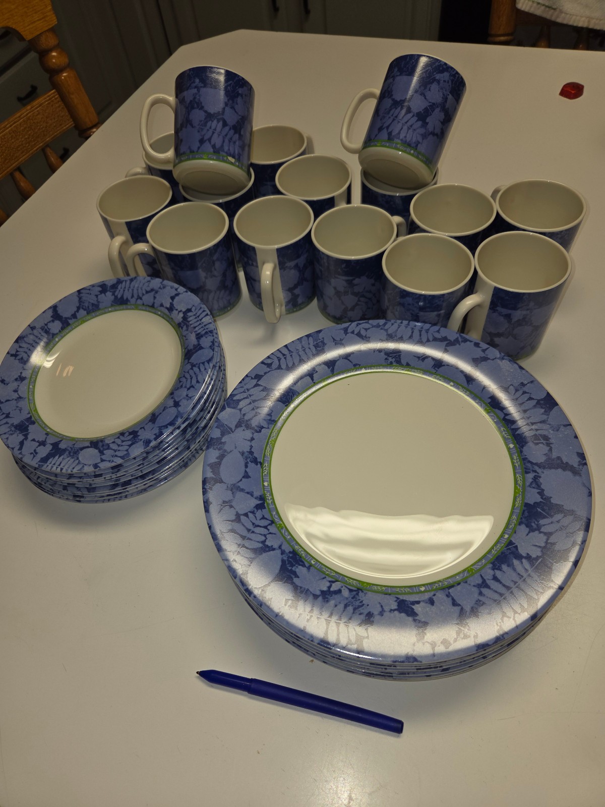 NEW 41pc LEAF Design ARCOPAL 13 Dinner & Salad Plate 15 MUG