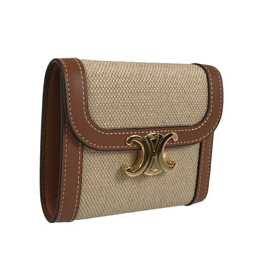 【CELINE】CANVAS TRIOMPHE SMALL FLAP WALLET Celine Triomphe Small Flap Wallet Canvas Tri-Fold | eBay