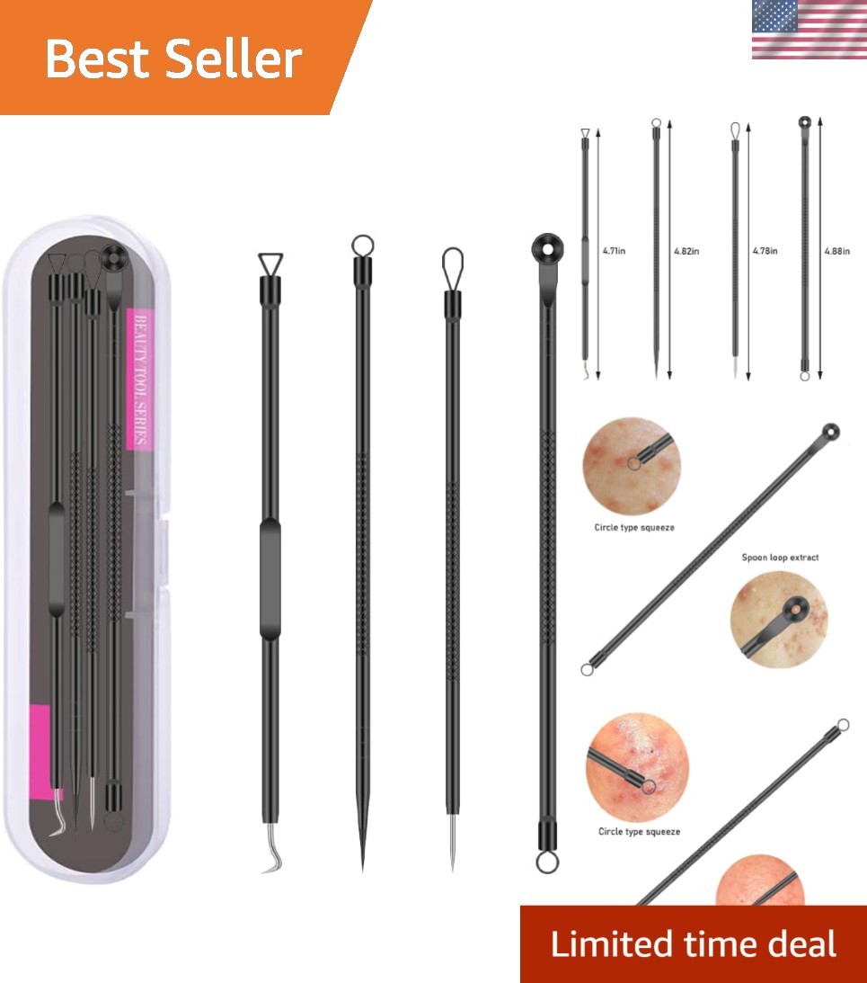 Blackhead Remover Pimple Popper Tool Kit 4 Pcs Acne Comedone Zit Blackhead Extra