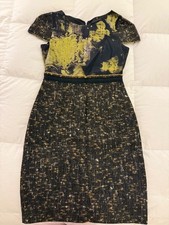 Elie Tahari mixed media dress in abstract print, size 6