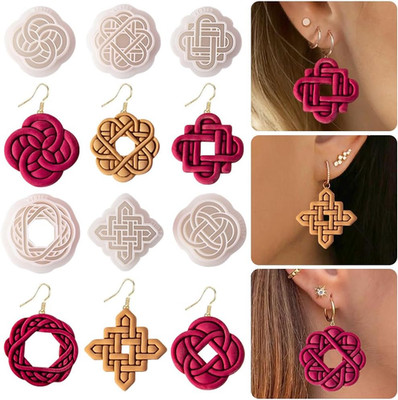 6 Pcs Chinese Style Polymer Clay Cutters,Retro Boho Flower Texture Polymer Clay