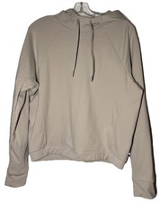 Yogalicious Women's Soft Short Beige Hoodie Sweatshirt Size Medium