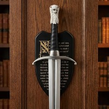 Espada réplica de garra larga grabada personalizada hecha a mano con placa de regalo para él.