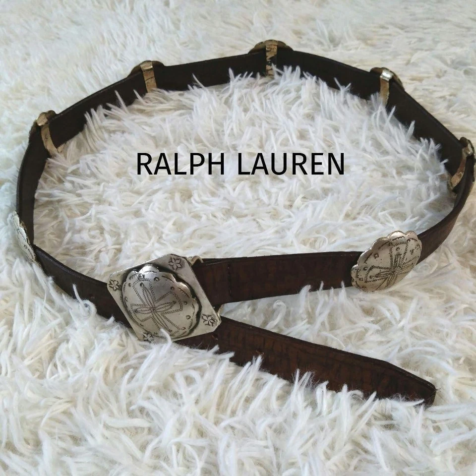Cinturón Ralph Lauren Vintage Concho Cuero Marrón Estilo Navajo Talla M Usado De JP Foto 2 de 4