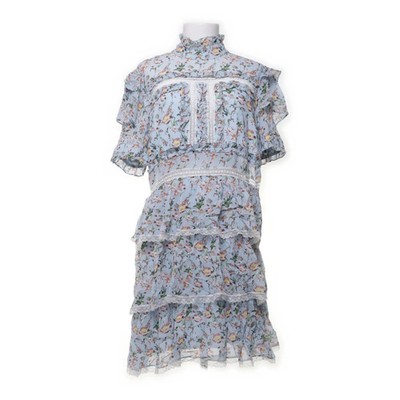 By Malina, Kleid, Größe: L, Blau/Mehrfarbig, Polyester/Viskose, Blumen #6Iu
