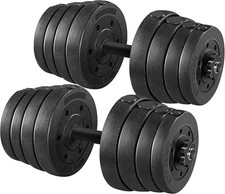 27KG/15KG/10KG Adjustable Dumbbells Weight Lifting Training Set 2 in 1 Barbell