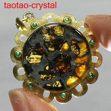 35.8Ct Pallasite Meteorite Pendant Brenham Meteorite Pendant Necklace T2427