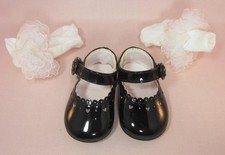  Black Patent Shoes for Baby Dolls German, French, Antique, VTG, Repro Size 0