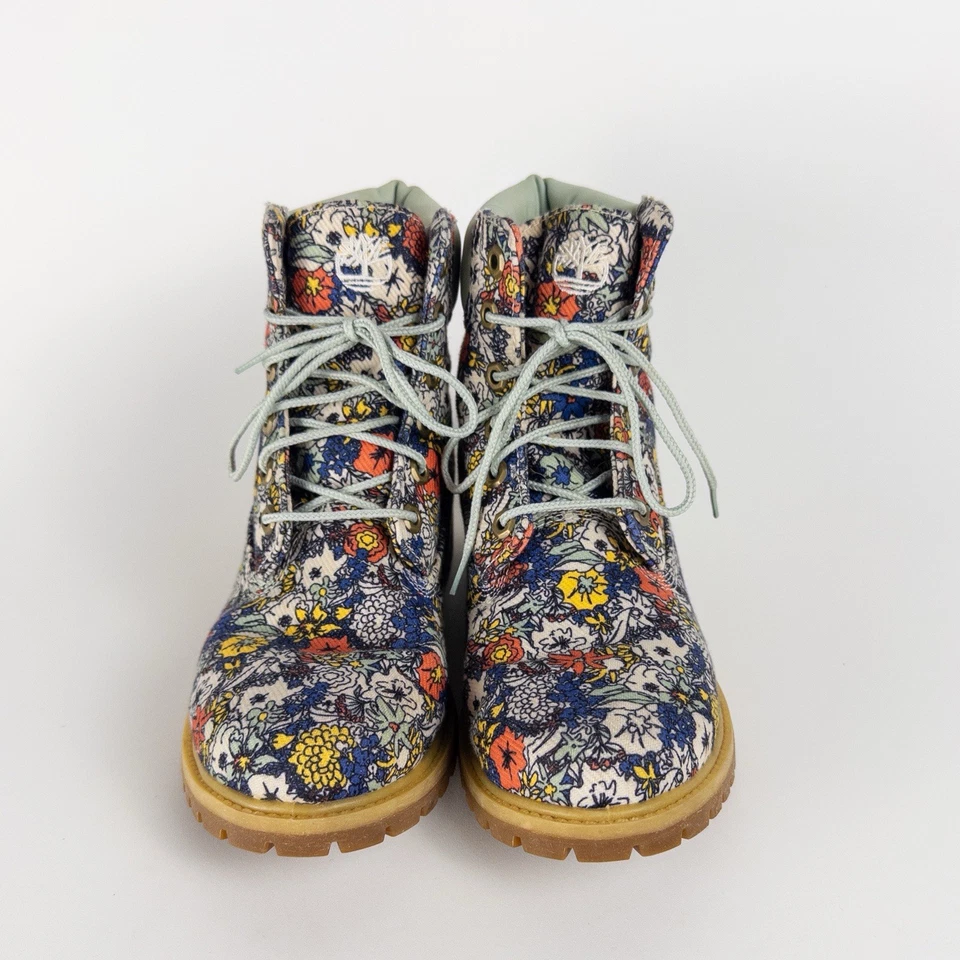 Timberland Mujer 6 Pulgadas Premium Botas Florales Talla 9 Lona Resistente al Agua Foto 4 de 4