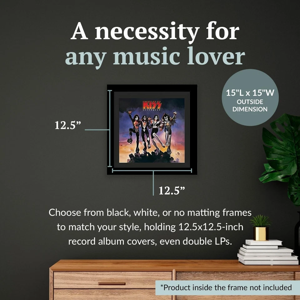Marcos de fotos creativos - Pantalla de marco de disco de vinilo de 12,5 x 12,5 LP, álbum de música Foto 3 de 4