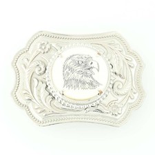 Floral Eagle Belt Buckle - Western Southwestern Ornate Large Vintage