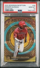 Denzer Guzman 2022 Bowman Inception Gold Foil /50 PSA Gem Mint 10! Angels, Pop 2