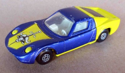 Matchbox Speedkings Lamborghini Miura K-24 1976 blau gelb Licht Speed Kings