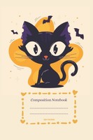 Halloween Notizbuch Schwarz Katze 6X9 Zoll 120 Seiten Liniertes Papier Journal
