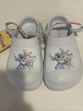 Disney Ground Up Stitch And Angel Clogs Slip On Size 10 Youth