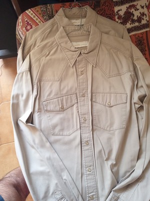 Lot of 2 Cowboy Steampunk Western Rockabilly Shirts by Celio Jeans