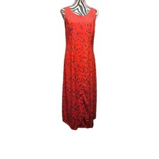 Vintage 1980s summer dress size 14 red 100% viccore