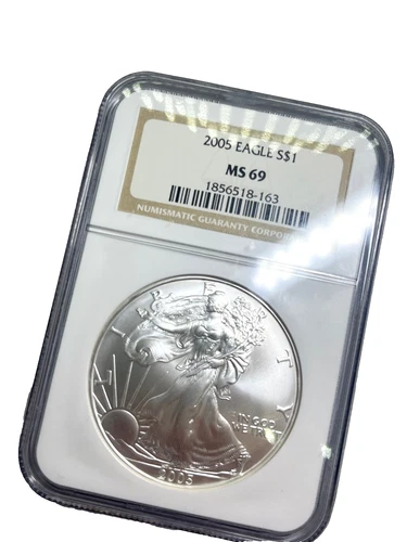 2005 American Eagle $1 MS69 Fine Silver 1oz .999 NGC