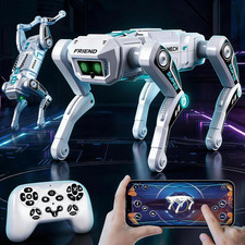 Smart Robot Dog for Kids 3-12, App Remote Control RC Stunt Puppy with 2 Batter